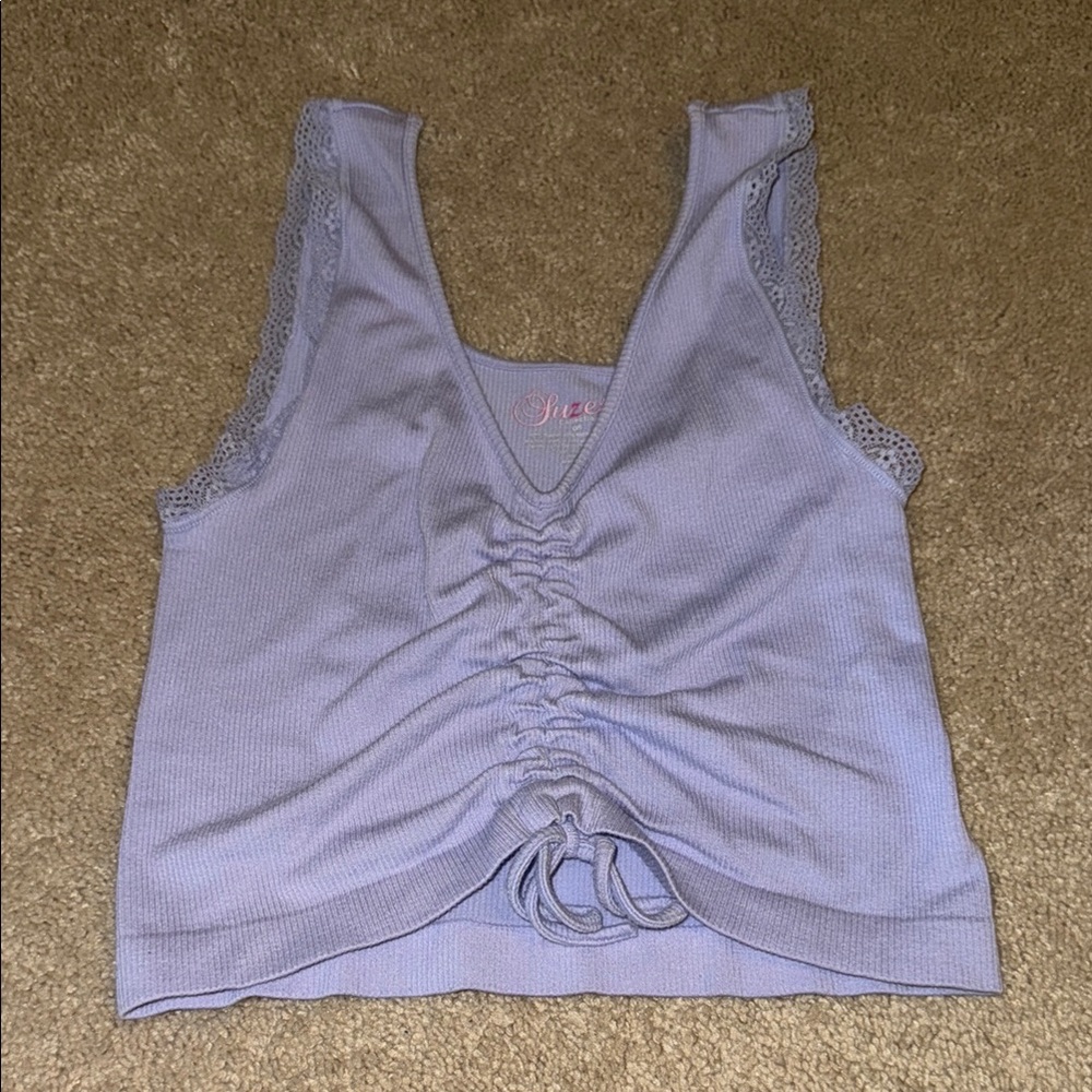 Lavender Ruched Crop Tank (BARELY WORN!)